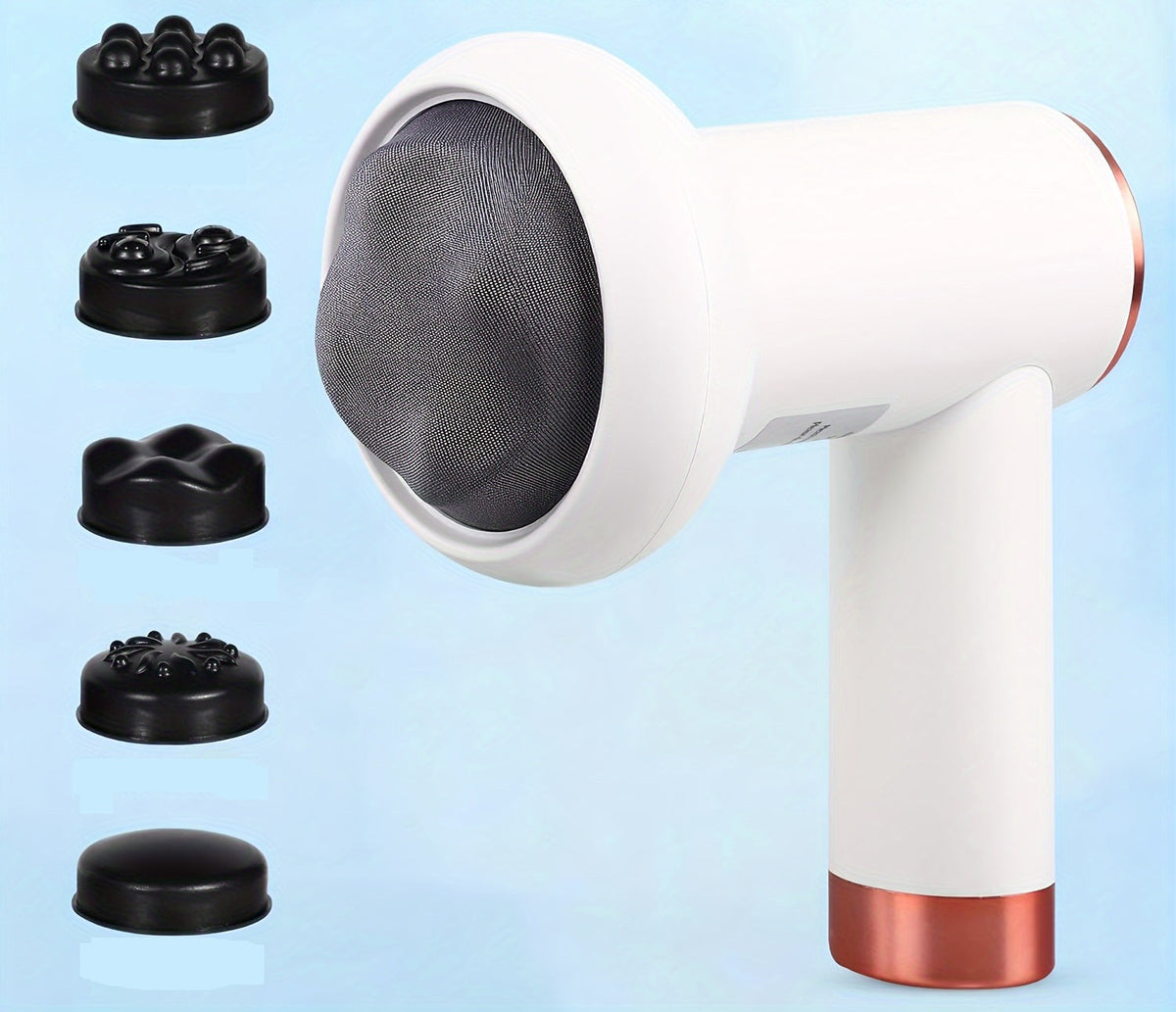 Handheld Body Massager Stick with 5 Interchangeable Heads – Fat Pusher, Wireless Charging, and Full-Body Deep Tissue Kneading