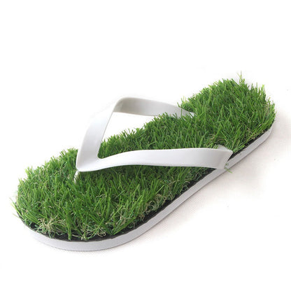 Grass-Style Summer Flip Flops – Unisex Beach Sandals with Realistic Lawn Texture for Outdoor Casual and Poolside Wear