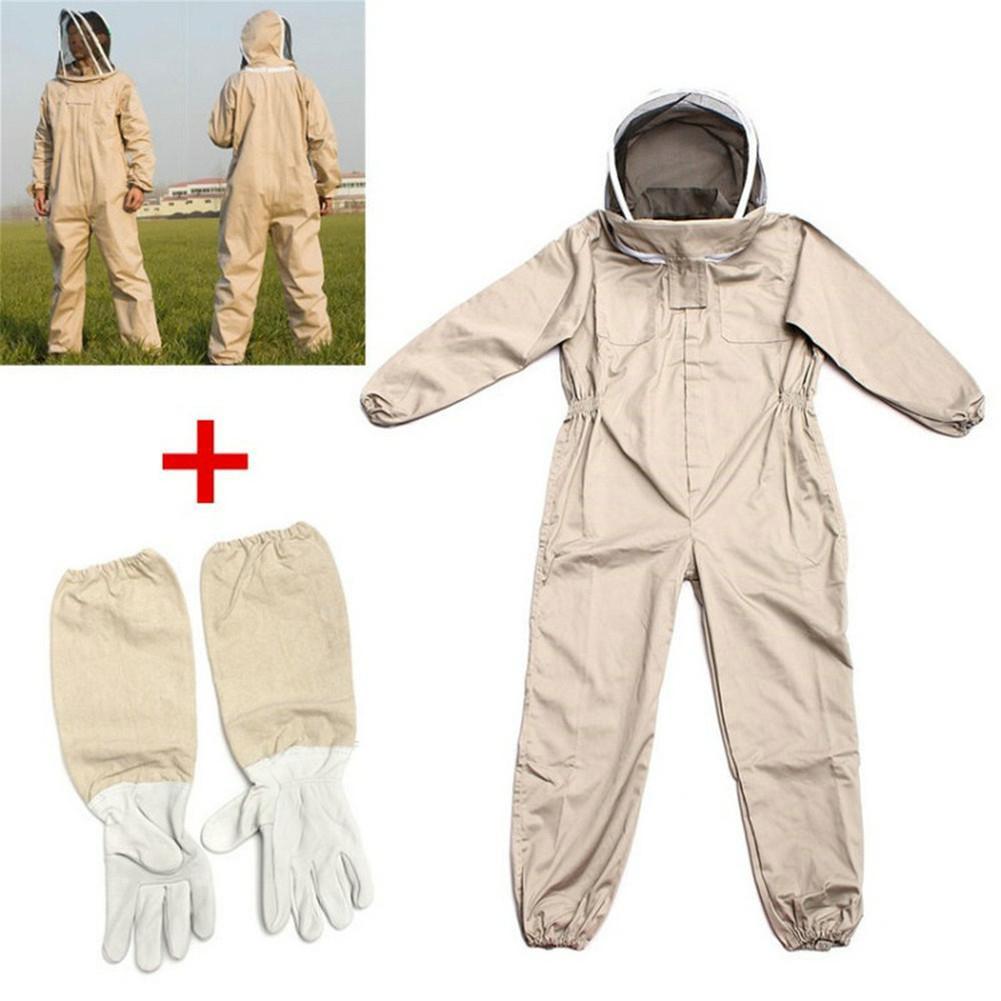 Professional Full-Body Beekeeping Suit with Ventilation and Protective Gloves – Durable Safety Outfit for Beekeepers and Outdoor Apiary Work