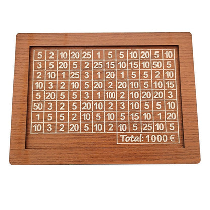 Wooden Cash Vault Savings Box – Secure Adult Money Bank with Target Tracker & Numbered Goal Display
