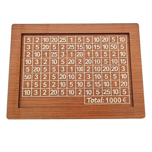 Wooden Cash Vault Savings Box – Secure Adult Money Bank with Target Tracker & Numbered Goal Display
