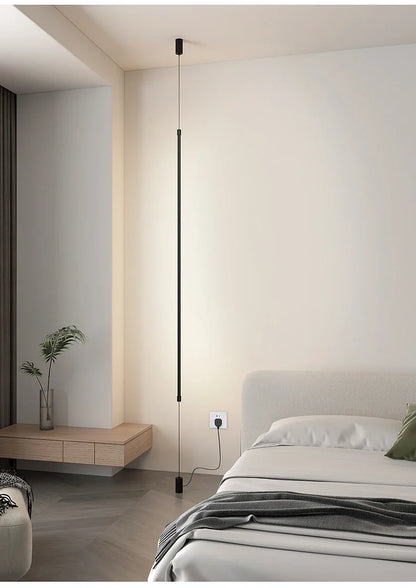 Minimalist Black LED Floor Lamp – Modern Home Decoration Light Fixture for Living Room, Bedroom, or Hallway