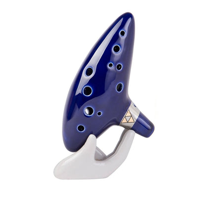 Alto C Ocarina Flute – 12-Hole Professional Folk Music Instrument with Songbook, Display Stand, and Protective Carry Bag