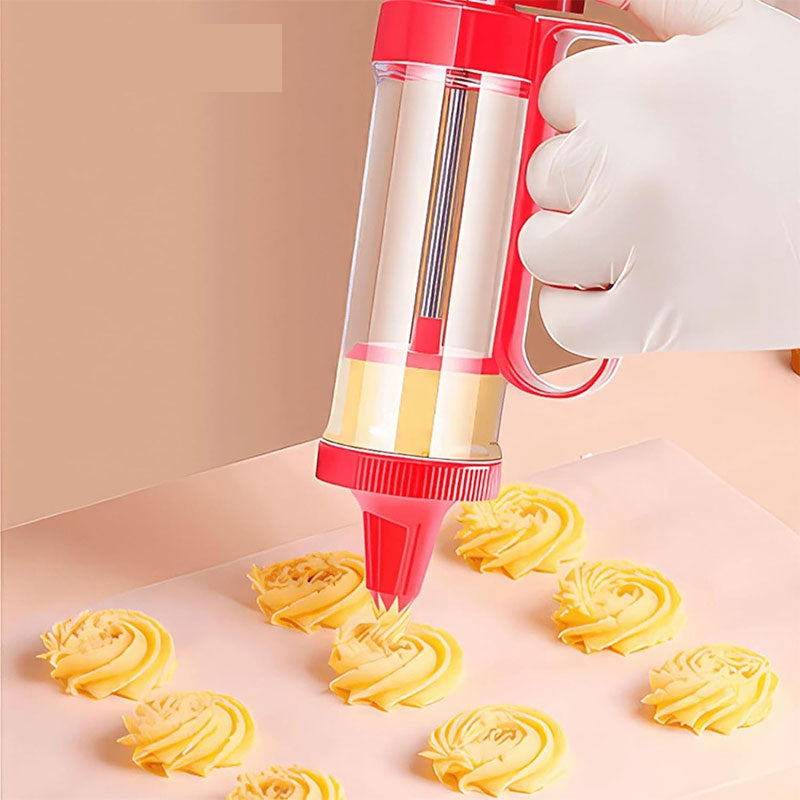 Cake Decorating Gun Kit – Cupcake Icing and Piping Tool with 6 Interchangeable Tips, Easy-to-Use Plastic Baking Kit for Cookies, Pastries, and Cake Decoration