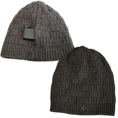 Rechargeable Heated Winter Hat – 3400mAh Battery Powered, Warm Black Beanie for Cold Weather Outdoor Adventures