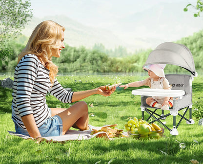 Portable Folding Baby Dining Chair – Lightweight Seat with Removable Tray for Home Meals and Outdoor Picnics