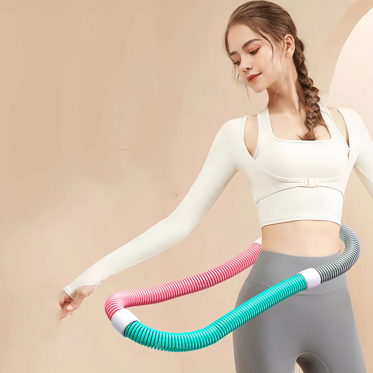 Spring Tube Yoga Circle – Foldable Waist & Tummy Trimmer for Core Strength, Weight Loss & Home Fitness Training