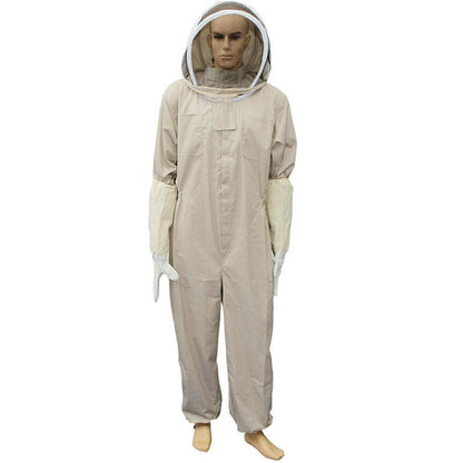 Professional Full-Body Beekeeping Suit with Ventilation and Protective Gloves – Durable Safety Outfit for Beekeepers and Outdoor Apiary Work