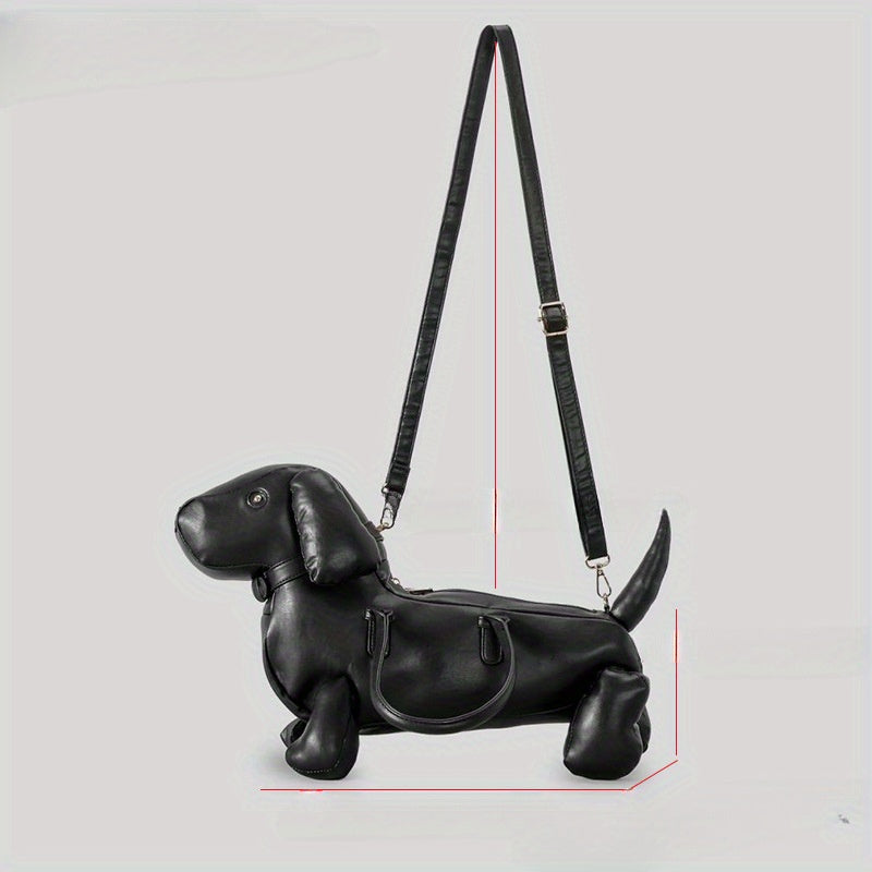 Women’s Creative Dachshund Handbag – Adorable PU Leather Shoulder Messenger Bag with Soft Finish, Playful Design, and Stylish Everyday Appeal