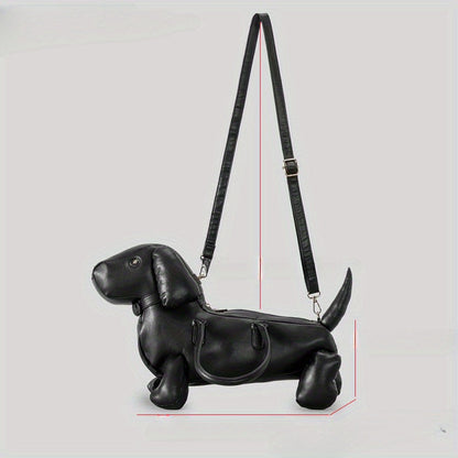 Women’s Creative Dachshund Handbag – Adorable PU Leather Shoulder Messenger Bag with Soft Finish, Playful Design, and Stylish Everyday Appeal