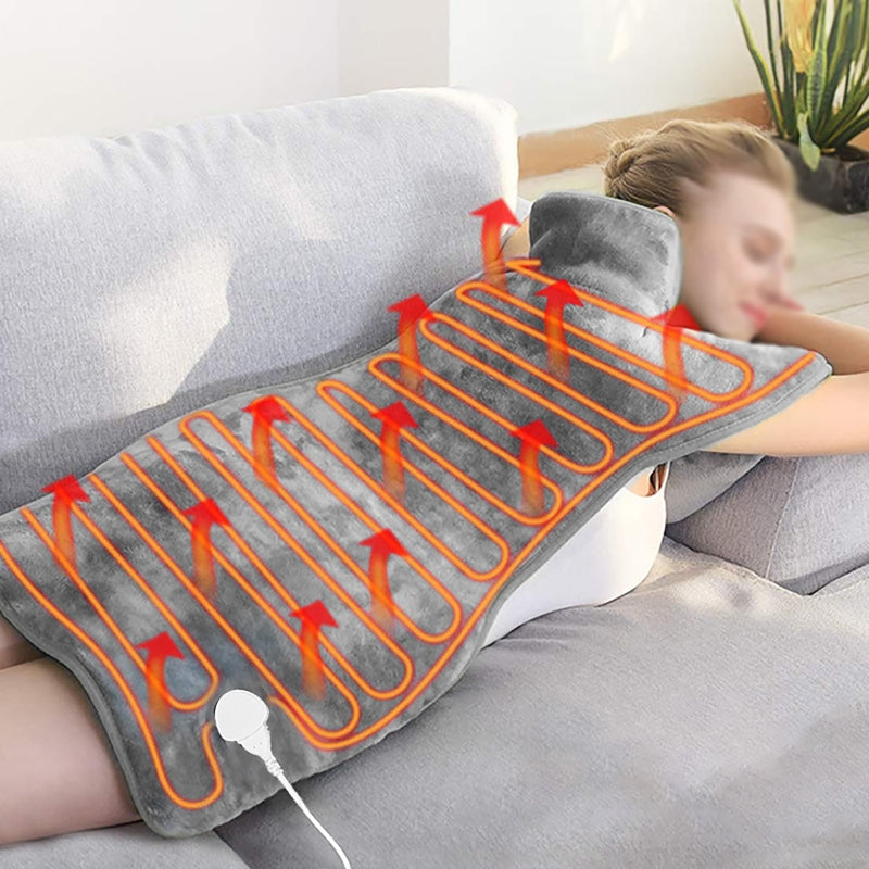Electric Heating Shawl with 6-Speed Temperature Control – Soft Plush Warming Blanket with 4-Timer Settings, Comfortable Warm Compress for Relaxation and Daily Use
