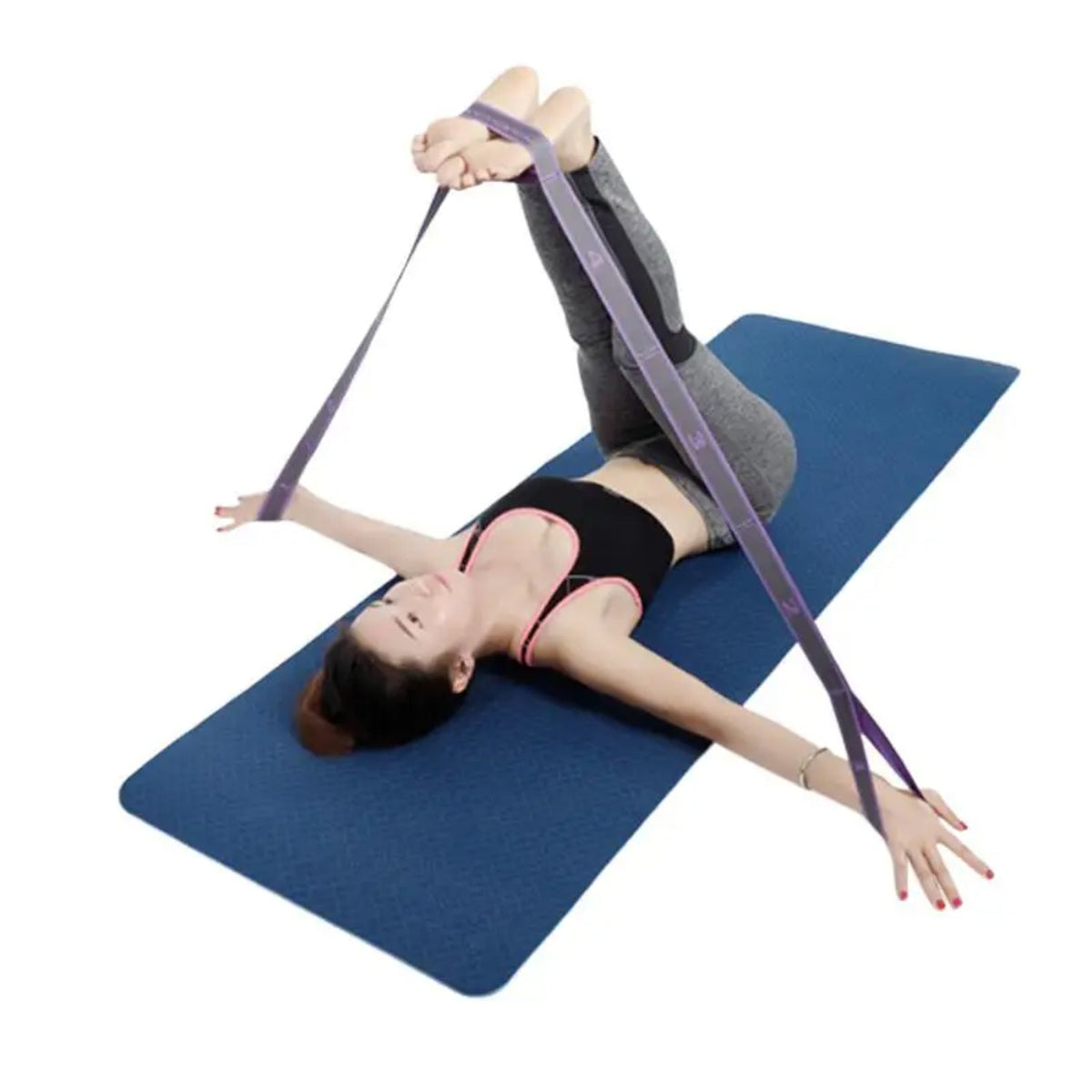 Yoga Stretch Strap – Elastic Ballet Band with Door Anchor for Flexibility Training, Leg Stretching, Foot Stretcher, and Effective Yoga Exercise Support