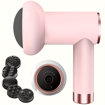 Handheld Body Massager Stick with 5 Interchangeable Heads – Fat Pusher, Wireless Charging, and Full-Body Deep Tissue Kneading