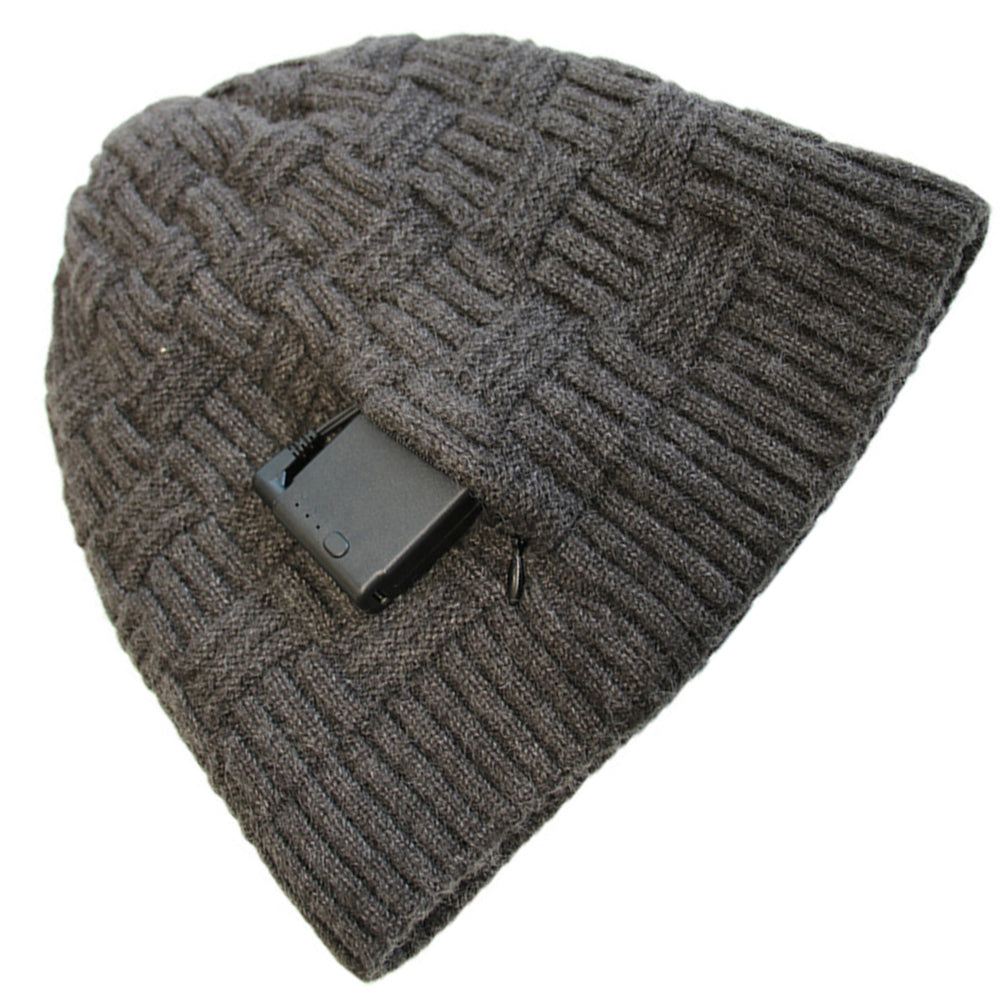 Rechargeable Heated Winter Hat – 3400mAh Battery Powered, Warm Black Beanie for Cold Weather Outdoor Adventures