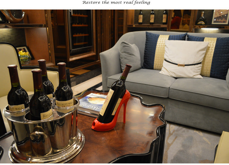 High-Heeled Shoe Wine Rack – Chic Living Room Ornament and Gift for Friends, Parties, and Home Bars