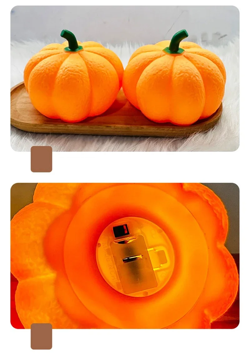 Halloween Pumpkin LED Lantern – Battery Powered Night Light for Kids Bedroom Decoration, Trick-or-Treat Party, and Festive Holiday Home Décor