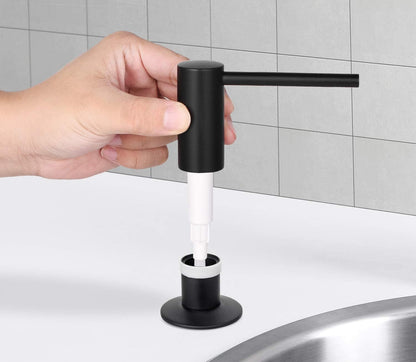 Built-In Brass Soap Dispenser – 500ML Black PE Bottle Kitchen Sink Liquid Soap Pump Dispenser for Modern Home Accessories