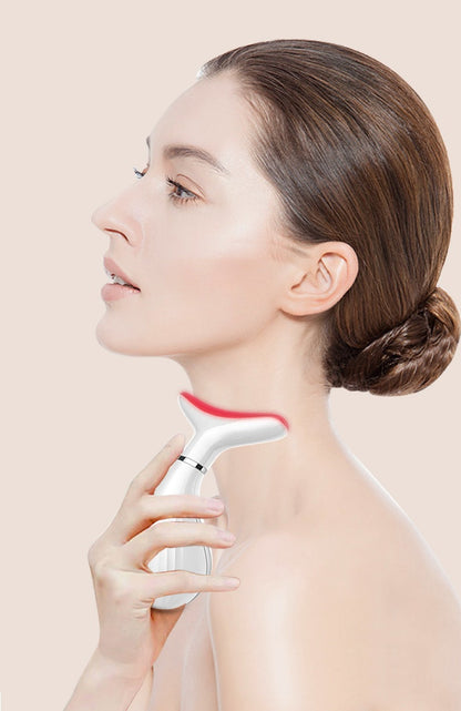 LED Facial Lift Beauty Device – 3-Color Photon Therapy Neck and Face Massager for Tightening and Anti-Aging Care