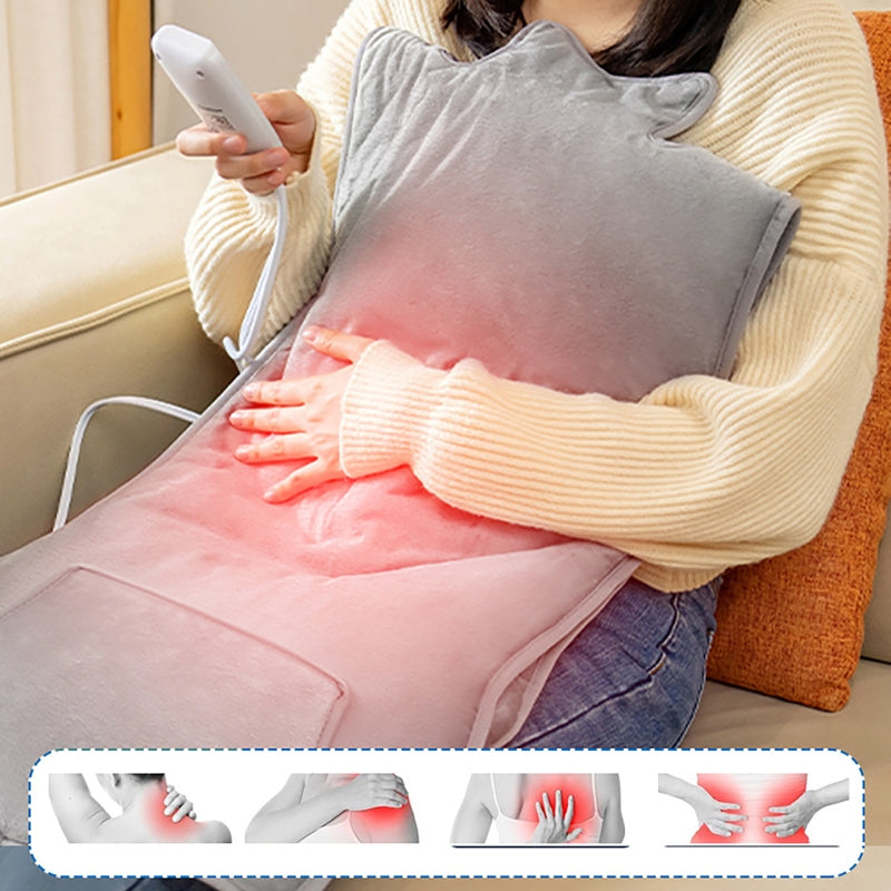 Electric Heating Shawl with 6-Speed Temperature Control – Soft Plush Warming Blanket with 4-Timer Settings, Comfortable Warm Compress for Relaxation and Daily Use