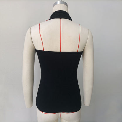 Women’s Sexy Hollow Backless Cropped Vest – Y2K Twist Patchwork Tank Top for Summer Fashion Style