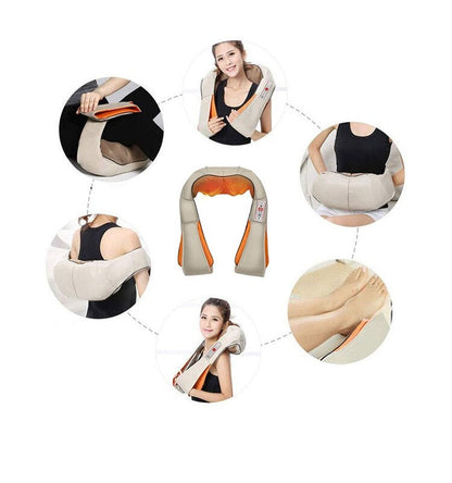 Electric Shiatsu U-Shape Massage Shawl – Heated Infrared Kneading Neck, Back & Shoulder Massager for Deep Relaxation and Pain Relief