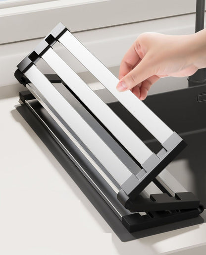 Foldable Stainless Steel Kitchen Sink Drainer – Retractable Dish Storage Rack and Multi-Purpose Bowl Basket for Everyday Kitchen Use