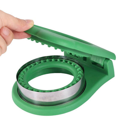 Round Sandwich Cutting Mold – Stainless Steel Bread, Biscuit & Cake Pocket Press with Hand Guard