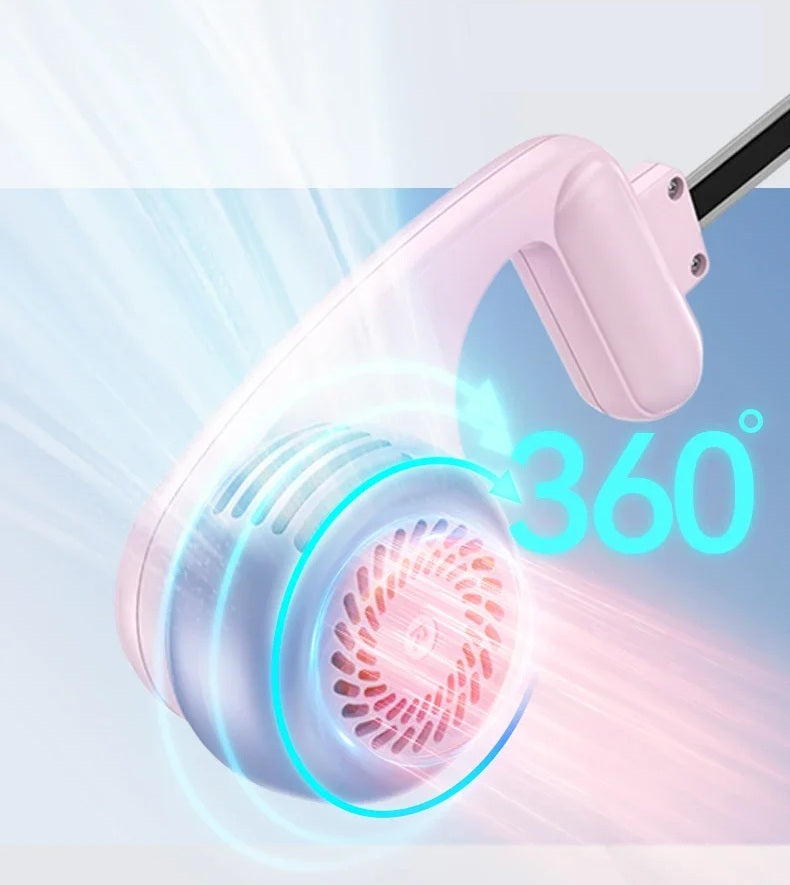Wearable 360° Rotatable Neck Fan – New Style Bladeless Portable Air Conditioner with 5 Cooling Gears, Lightweight Hanging Design for Summer Travel, Office, and Outdoors