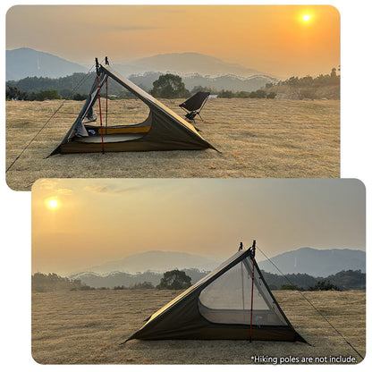 Airy Mesh Camping Tent – Lightweight Mosquito-Proof Inner Tent with Pole-Free Design, Single-Person Shelter for Hiking, Backpacking, and Outdoor Travel Comfort
