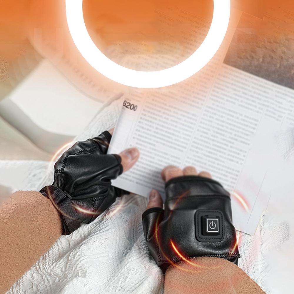 Rechargeable Electric Heated Gloves – Fingerless Winter Warming Gloves for Cycling, Outdoor Sports, and Cold Weather Comfort