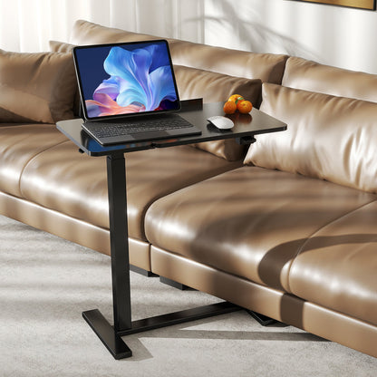 Adjustable Bedside Rolling Laptop Desk – Mobile Overbed Table with Flip Tilt Top, Wheels & Height Control for Home or Bedroom Office