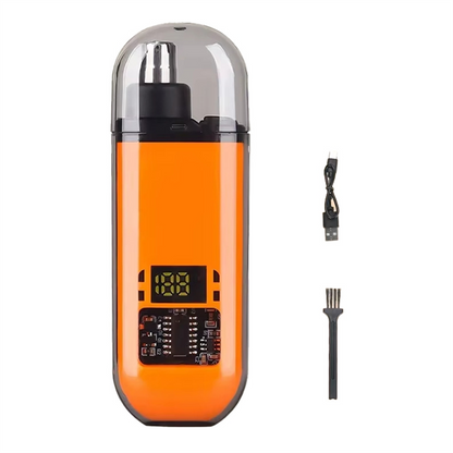 Stainless Steel Nose & Eyebrow Trimmer – 2-in-1  Portable Painless Grooming Tool for Men’s Facial Hair Care