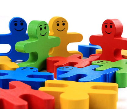 Children Wooden Building Blocks - 3D Toy for Balance Thinking Games Early Learning Montessori Educational Balancing Toys Children Gift
