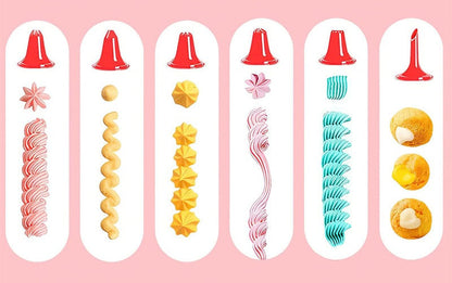 Cake Decorating Gun Kit – Cupcake Icing and Piping Tool with 6 Interchangeable Tips, Easy-to-Use Plastic Baking Kit for Cookies, Pastries, and Cake Decoration