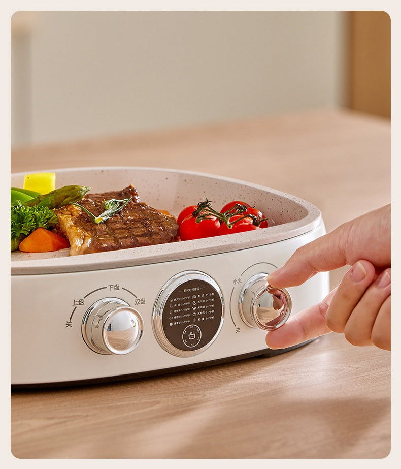 Electric Baking Pan – 33cm Double-Sided Non-Stick Crepe Maker & Pancake Machine with Enlarged Heating Tray