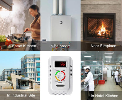 Natural Gas & Carbon Monoxide Detector – 2-in-1  Combustible Gas Leak Monitor for CO, LNG, LPG, Methane Safety, Home and Office Protective Device