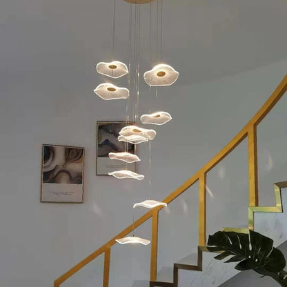 Nordic Modern Lotus Leaf Pendant Lamp – Height Adjustable Luxury Lighting Fixture for Villas, Dining Rooms, Living Spaces, Bars, or Hotel Interiors