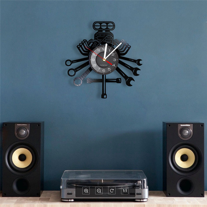 Personalized LED Wall Tool Clock for Men – Car Repair Tools Garage Décor Gift with US Plug, Perfect for Father’s Day