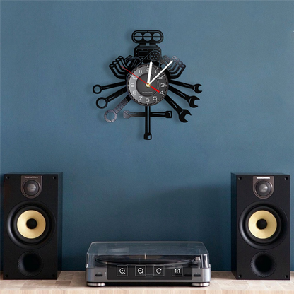 Personalized LED Wall Tool Clock for Men – Car Repair Tools Garage Décor Gift with US Plug, Perfect for Father’s Day