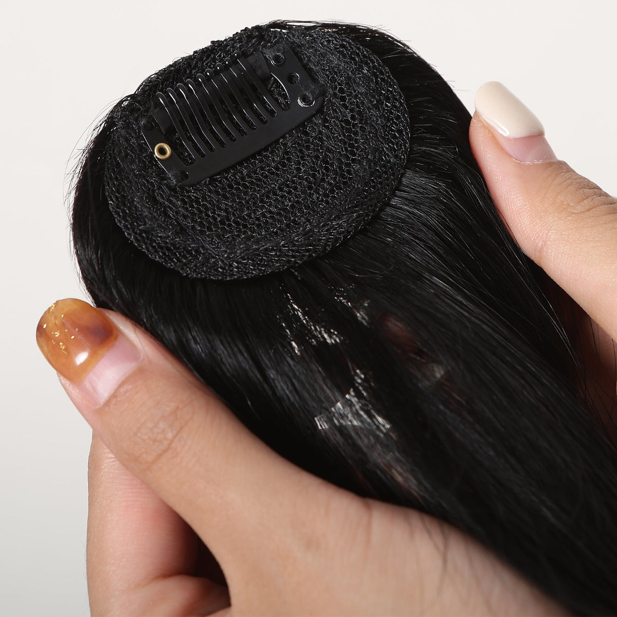 Clip-On Human Hair Bangs – Natural Black Wispy Fringe Air Bangs for Women’s Daily Hairstyling, Easy to Apply Non-Slip Hair Extensions