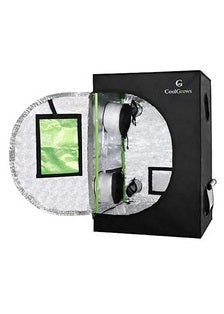 Hydroponic Mylar Grow Tent with Observation Window – 24x24x48" Indoor Reflective Plant Growing Tent with Floor Tray & Light Blocking