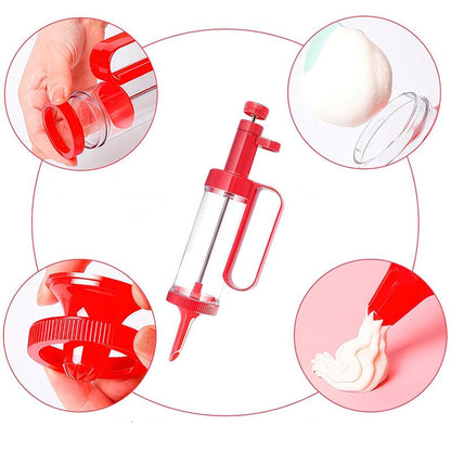 Cake Decorating Gun Kit – Cupcake Icing and Piping Tool with 6 Interchangeable Tips, Easy-to-Use Plastic Baking Kit for Cookies, Pastries, and Cake Decoration