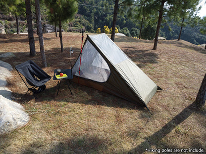 Airy Mesh Camping Tent – Lightweight Mosquito-Proof Inner Tent with Pole-Free Design, Single-Person Shelter for Hiking, Backpacking, and Outdoor Travel Comfort