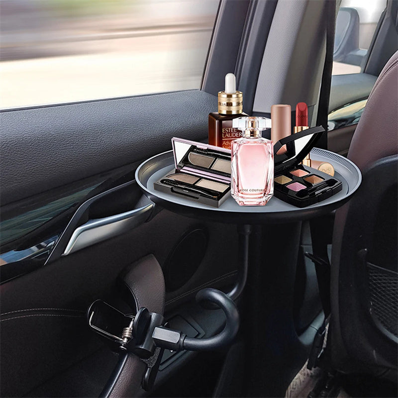 Versatile Car Travel Drink Holder – Multi-Purpose Round Tray for Food, Beverages, and Phones, Perfect Dining Organizer for Road Trips, Daily Commutes, and Family Travel