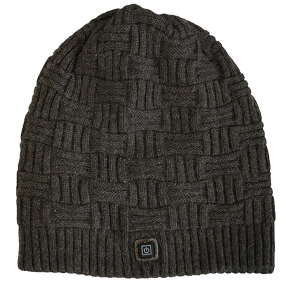 Rechargeable Heated Winter Hat – 3400mAh Battery Powered, Warm Black Beanie for Cold Weather Outdoor Adventures