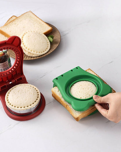 Round Sandwich Cutting Mold – Stainless Steel Bread, Biscuit & Cake Pocket Press with Hand Guard