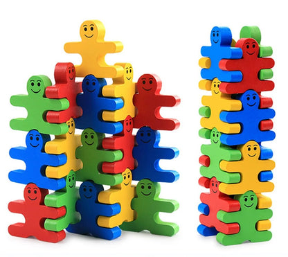 Children Wooden Building Blocks - 3D Toy for Balance Thinking Games Early Learning Montessori Educational Balancing Toys Children Gift