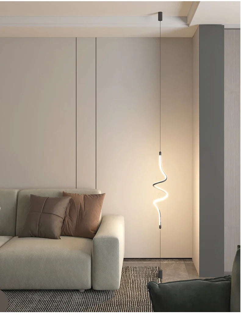 Minimalist Black LED Floor Lamp – Modern Home Decoration Light Fixture for Living Room, Bedroom, or Hallway