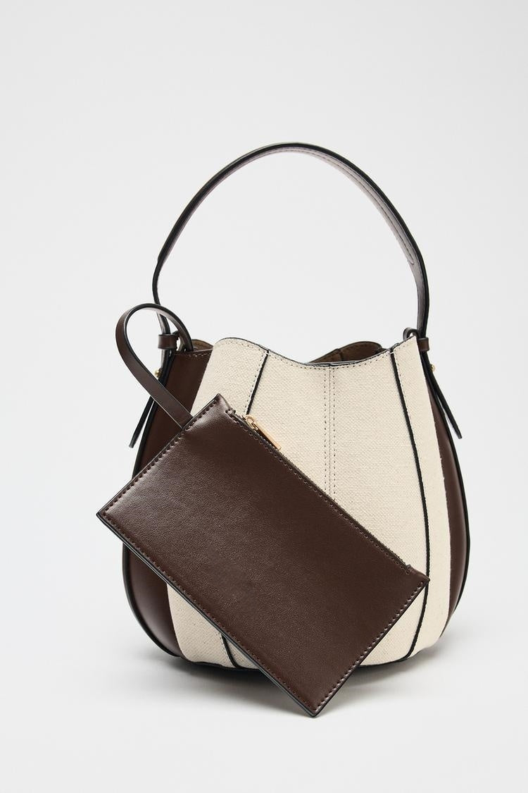 Luxury Designer Bucket Bag – Fashionable Crossbody Handbag with Detachable Wallet Pocket for Everyday Chic
