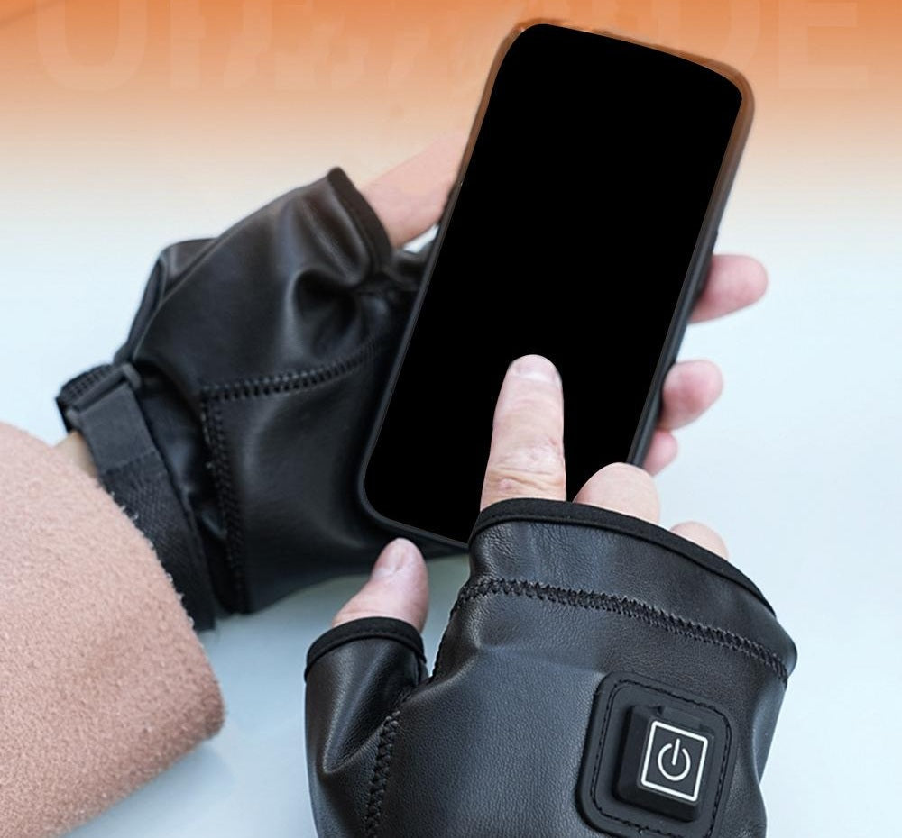 Rechargeable Electric Heated Gloves – Fingerless Winter Warming Gloves for Cycling, Outdoor Sports, and Cold Weather Comfort
